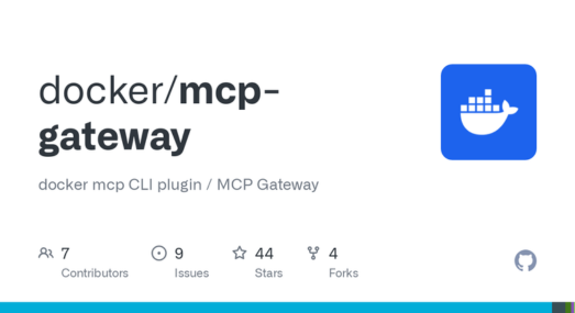Schermata del repository GitHub Docker MCP Gateway con informazioni su contributor, issue e stelle del progetto.