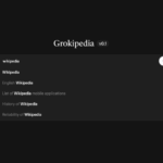 Interfaccia di Grokipedia v0.1 con la barra di ricerca che mostra voci relative a Wikipedia