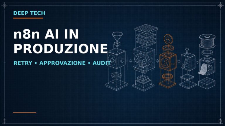 Cover Blueprint tecnico leggibile: n8n AI in produzione, retry, approvazione e audit