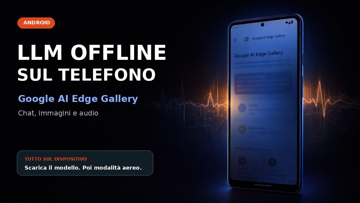 Google AI Edge Gallery con LLM offline su smartphone Android