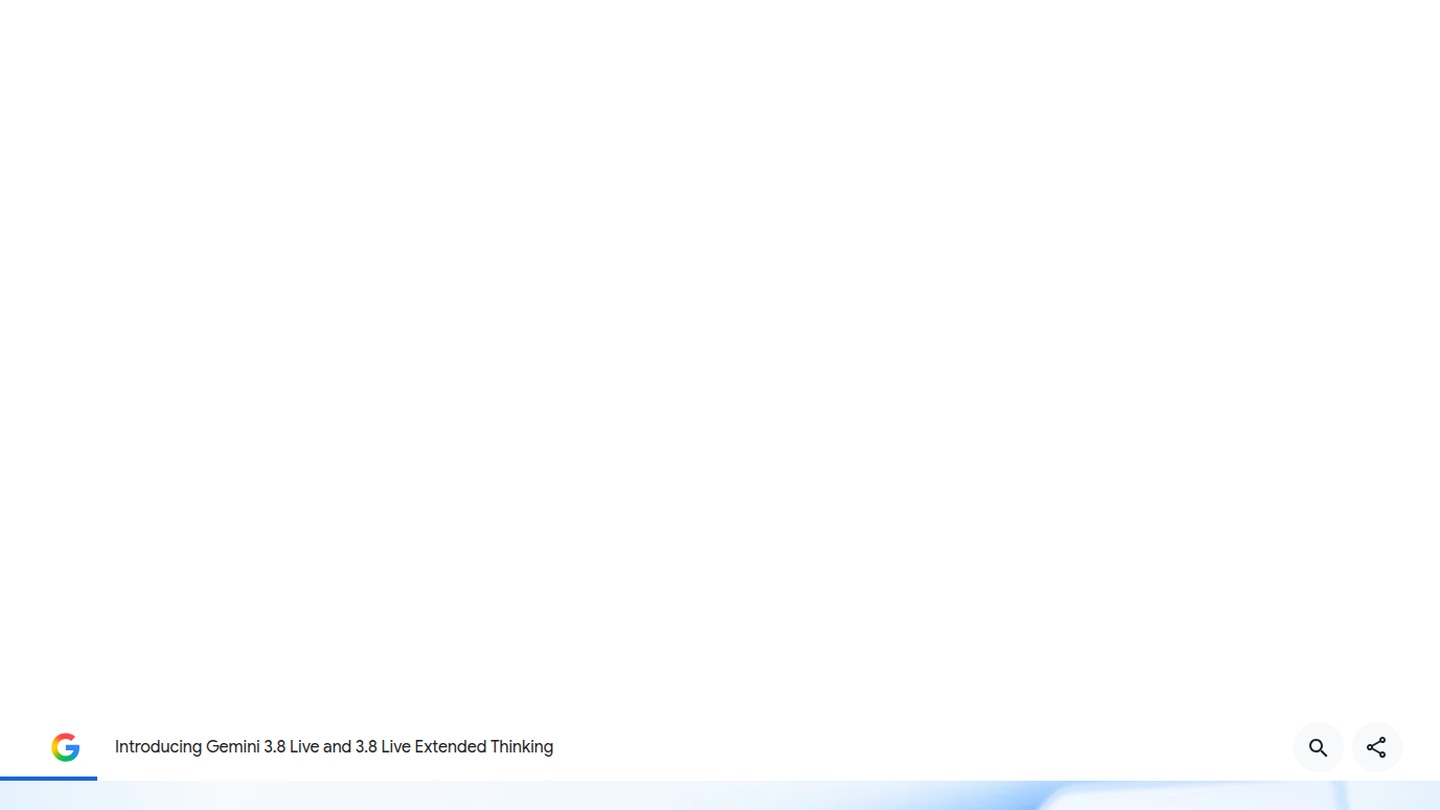 Copertina ufficiale Google di Gemini 3.8 Live e Live Extended Thinking
