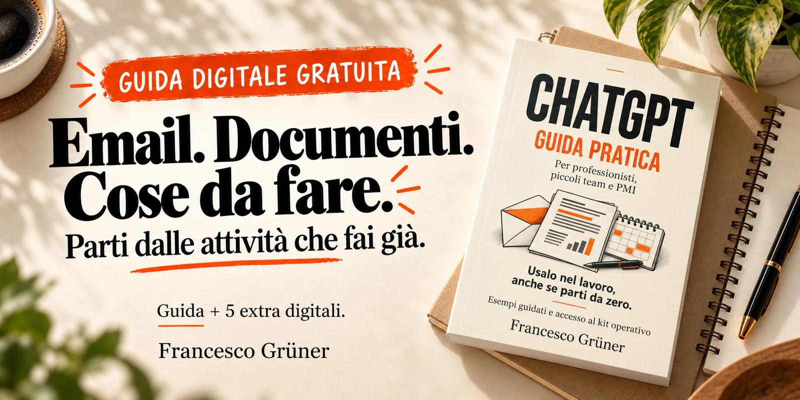 Guida ChatGPT gratuita: email, documenti e attività di lavoro, con cinque extra digitali.