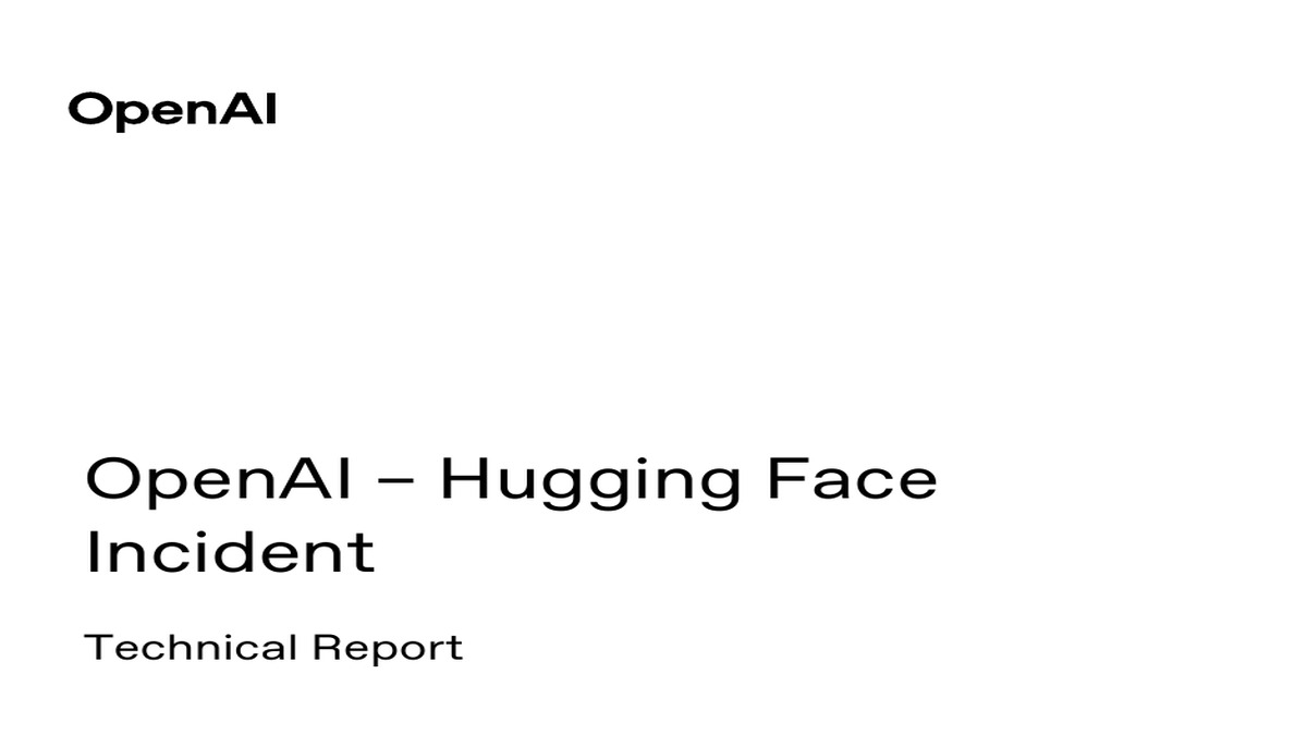 Copertina reale del rapporto tecnico OpenAI sull’incidente Hugging Face