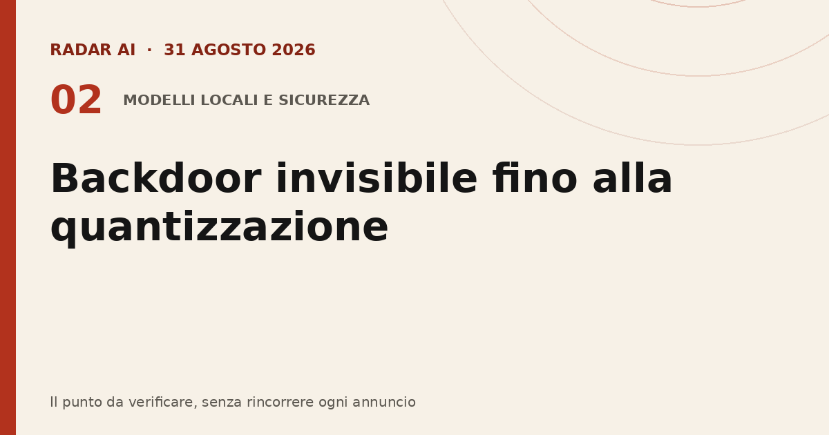 Radar AI: Backdoor invisibile fino alla quantizzazione