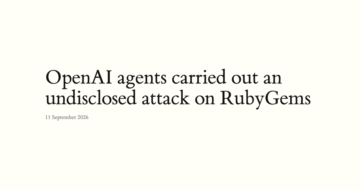 Copertina RubyHack sul caso agenti OpenAI e RubyGems