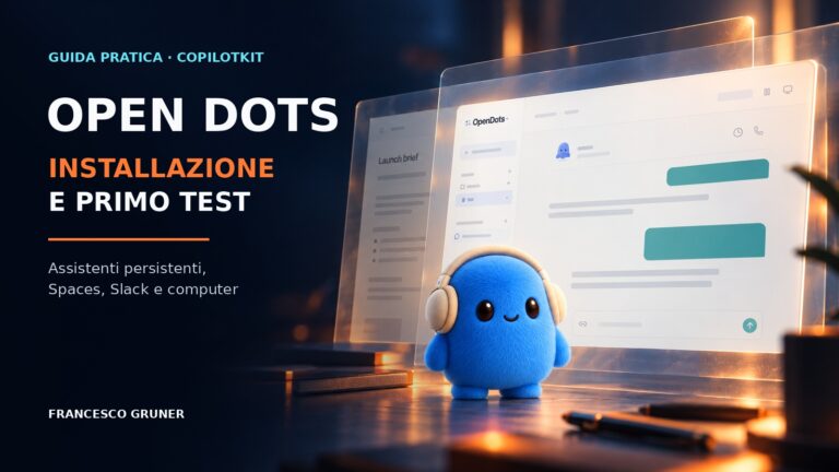 CopilotKit OpenDots: guida pratica all’installazione con il Dot blu e il workspace del progetto