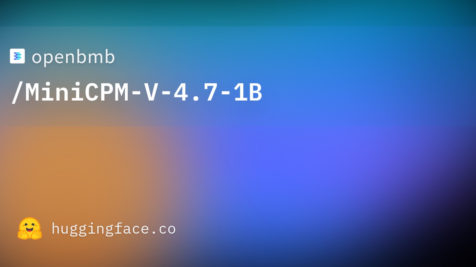 Pagina ufficiale Hugging Face del modello MiniCPM-V 4.7 1B