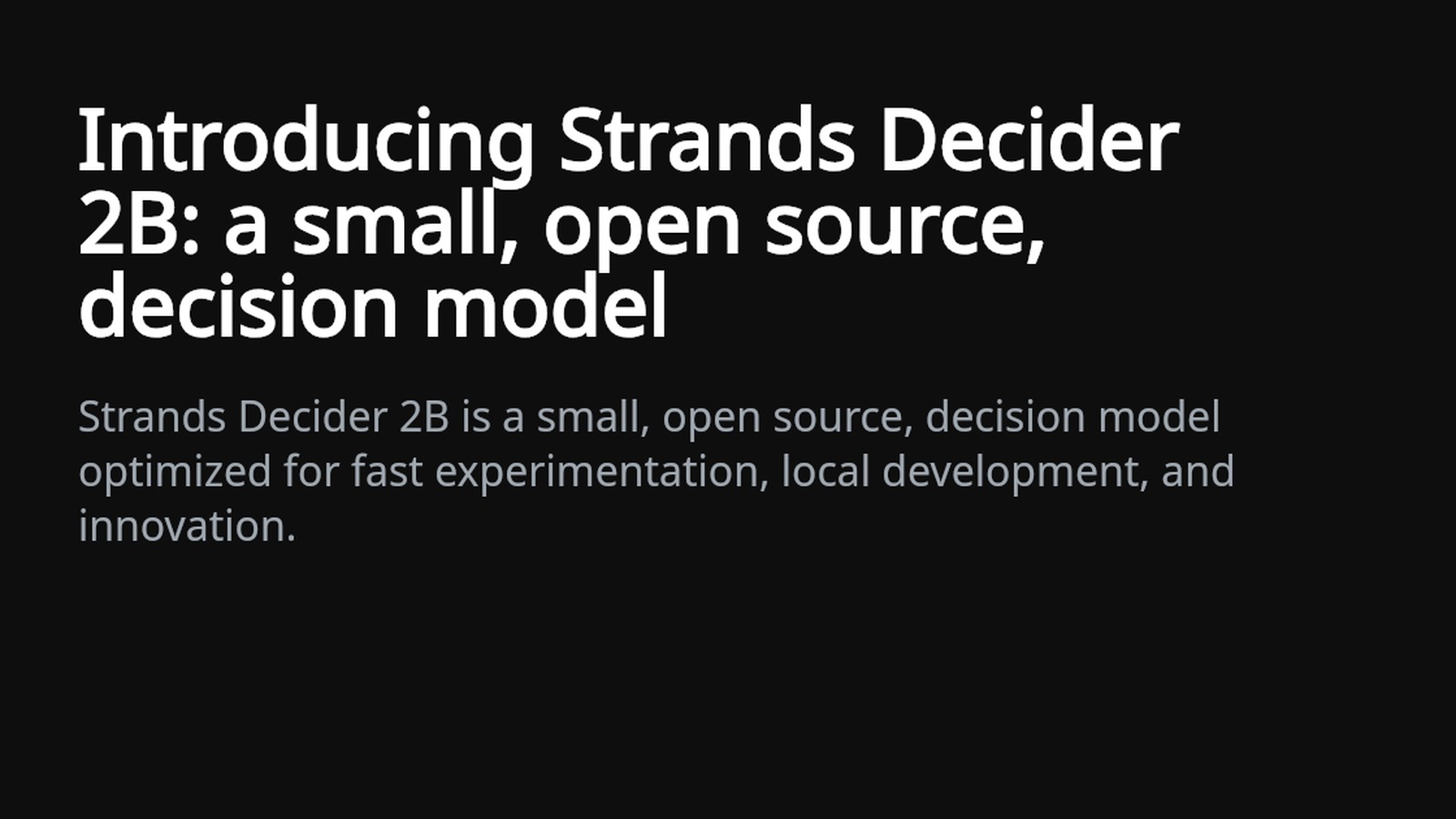 Architettura ufficiale di Strands Decider 2B